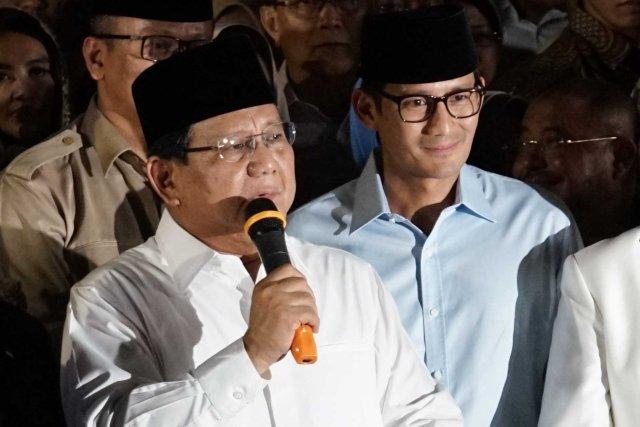 Deklarasi Kemenangan Bareng Sandi, Prabowo: Kami Sudah Kantongi Kecurangan