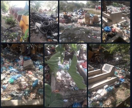 Joroknya Kuburan Umum di Sei Panas Tertimbun Tumpukan Sampah