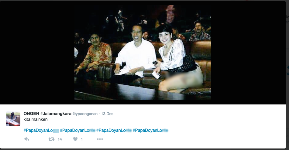 Ini Foto yang Diunggah Doktor Yulian Paonganan dan Diberi Hastag #PapaDoyanLonte