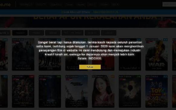 IndoXXI Tutup 1 Januari 2020