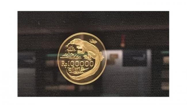 Sejarah Hadirnya Uang Logam Emas Rp 100 Ribu Gambar Komodo