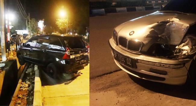 Brakk!! Pengemudi BMW Nekat Tubruk Mobil Parkir di Windsor