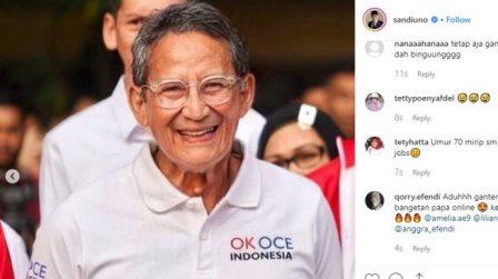 FaceApp, Cara Sandiaga Uno Hibur Diri Usai Pilpres