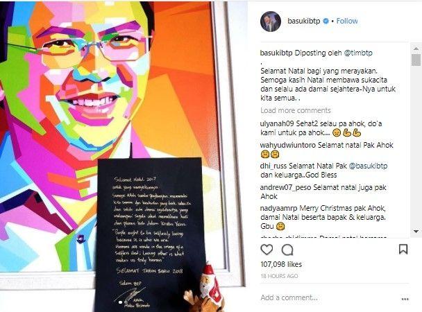 Ahok Tuliskan Selamat Natal dari Mako Brimob, Warganet Terharu