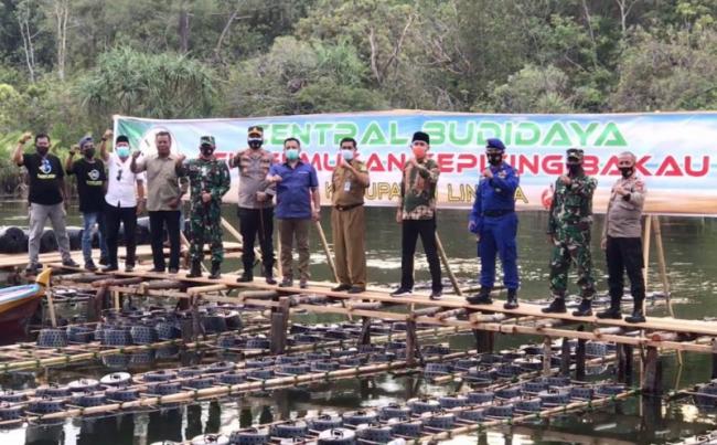 Lanal Dabo Beri Bantuan Koperasi Insan Maju di Lingga Bibit Kepiting
