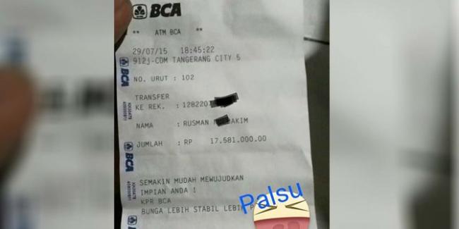 Waspada Modus Baru Penipuan. Bukti Transfer Dicetak Mirip Asli