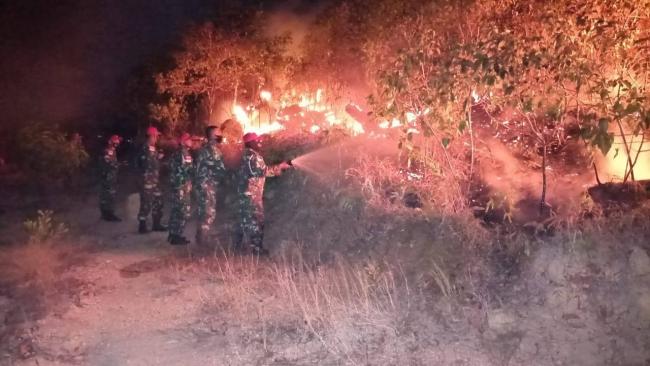 Prajurit Lanal Karimun Halau Karhutla yang Nyaris Kepung Perumahan