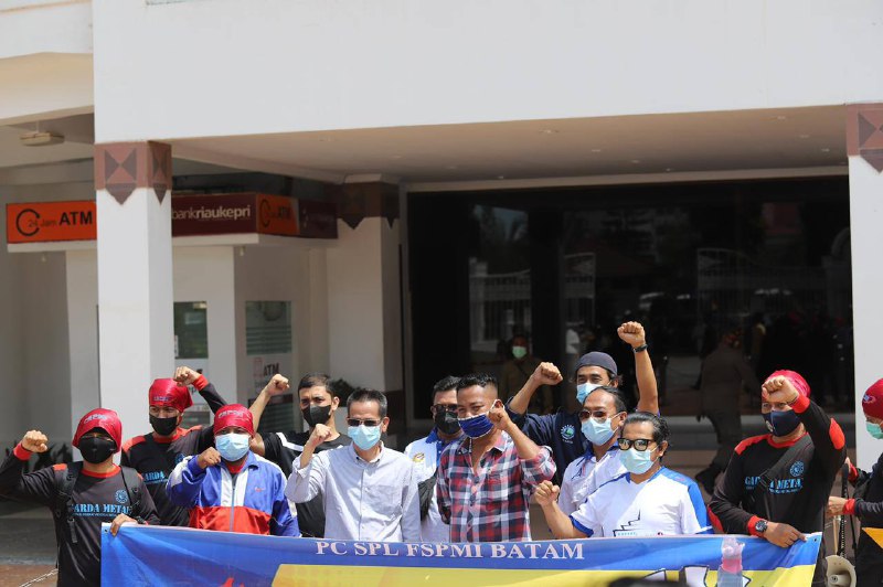 Buruh Batam Berbareng Bergerak Suarakan Tolak Omnibus Law