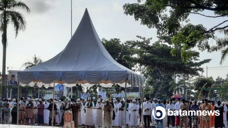 Jemaah Salat Id di Lapangan Pamedan Tanjungpinang Wajib Cek Suhu
