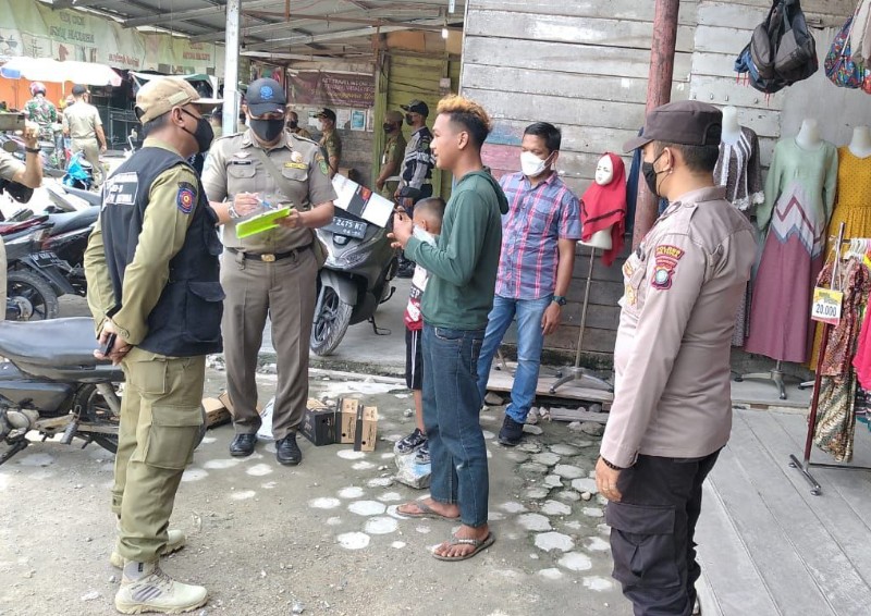 Belasan Warga Natuna Terjaring Razia Masker