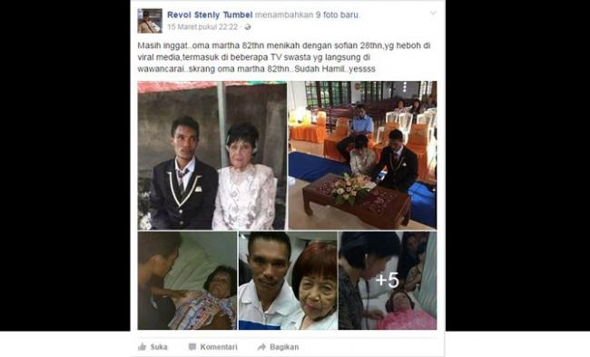 Wanita 82 Tahun yang Dinikahi Pemuda 28 Tahun di Manado Dikabarkan Hamil Muda