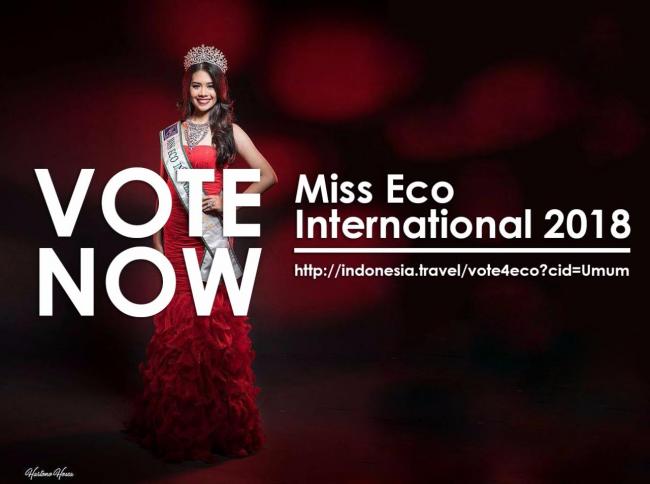 Yuk Vote Duta Indonesia di Miss Eco International 2018