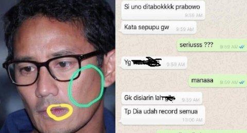 Foto Sandiaga Uno Digampar Prabowo Menyebar, BPN: Itu Hoaks!