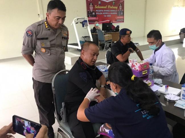 Kembali dari Natuna, 212 Personel Brimob Polda Kepri Dicek Kesehatannya