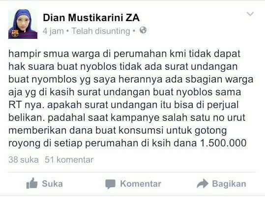 Duh, Sejumlah Warga Batam Tak Menerima Undangan Pencoblosan