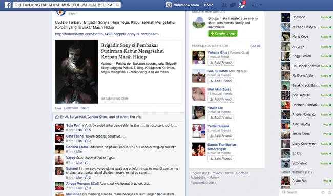 Aksi Sadis Oknum Polisi Banjir Kecaman dari Netizen Facebook di Karimun