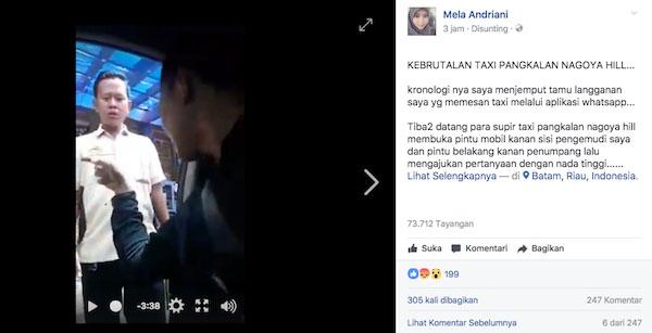 Video Sopir Taksi Pangkalan Nagoya Hill Nyaris Duel dengan Sopir WhatsApp