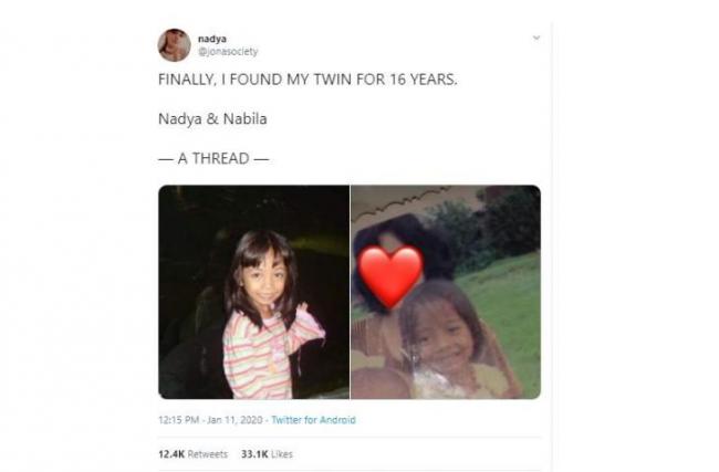 16 Tahun Terpisah, Gadis Kembar Ini Tak Sengaja Bertemu di Twitter
