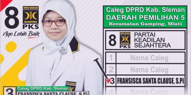 Bernama Fransisca Santa Clause, Caleg PKS Ini Jadi Viral