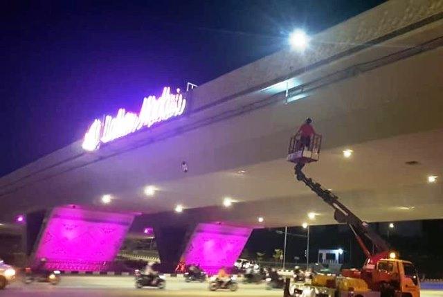 Beredar Foto Flyover Laluan Madani Batam Diduga Retak 