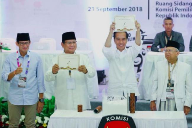 Jokowi Nomor Urut 1, Prabowo Nomor 2 di Pilpres 2019
