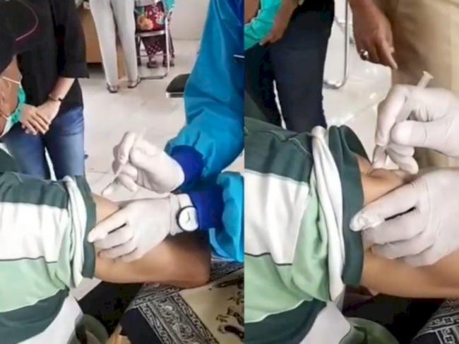 Viral Pria Tidak Mempan Disuntik, Perawat: Bapak Punya Jurus?