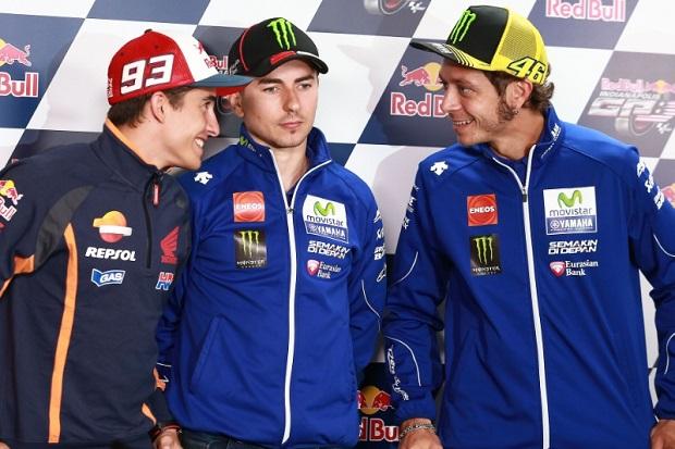 Rossi, Marquez dan Lorenzo Bicara Soal Lawan Terberat di MotoGP 2017