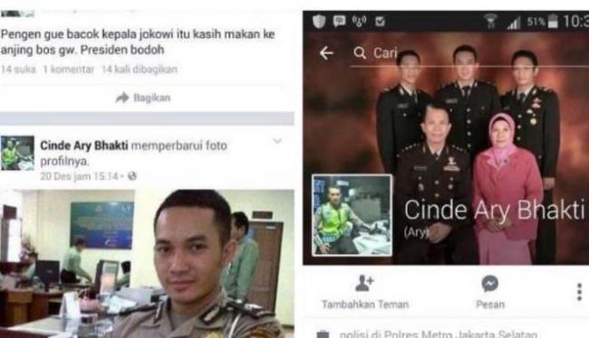 Pria Berseragam Polisi Hina Presiden di Facebook