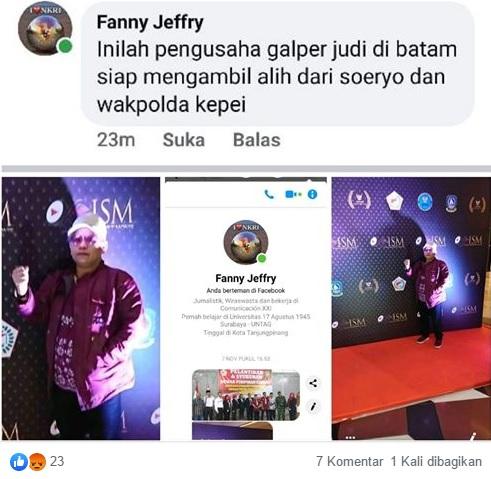 Polda Kepri Tahan Pemilik Akun Facebook Fanny Jeffry