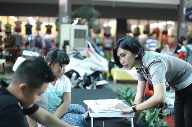 Begini Keseruan Lomba Mewarnai HUT Bhayangkara ke 72 di Batam