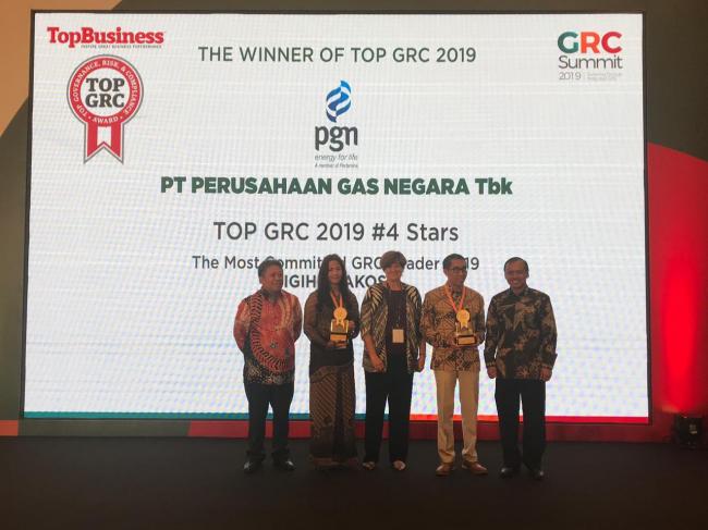 Berkat Tata Kelola yang Baik, PGN Raih 2 Penghargaan TOP GRC 2019