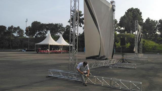 Begini Persiapan Nobar Final Piala AFF BP Batam di Temenggung Abdul Jamal