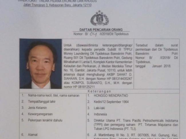 Singapura: Honggo Wendratno Tak Berada di Singapura