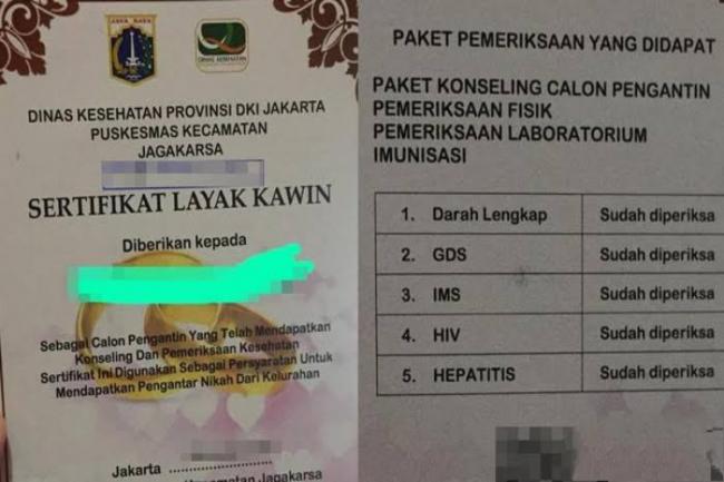 Nikah di Jakarta Harus Miliki Sertifikat Layak Kawin