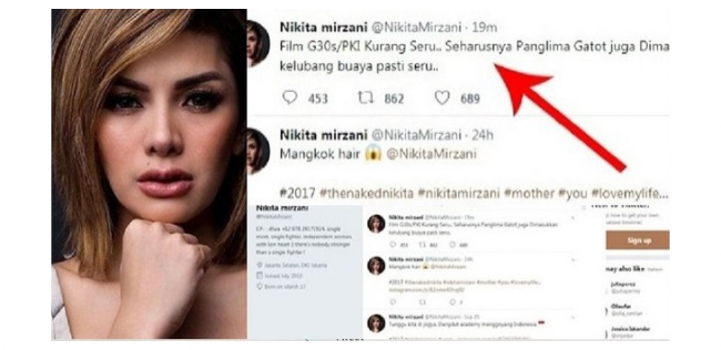 Hina Panglima TNI, Akun Twitter Nikita Mirzani Akan Dipolisikan