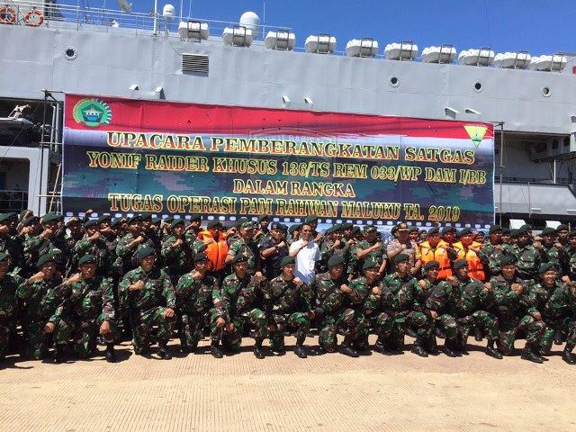 Yonif RK 136/TS Kirim 500 Personel ke Maluku