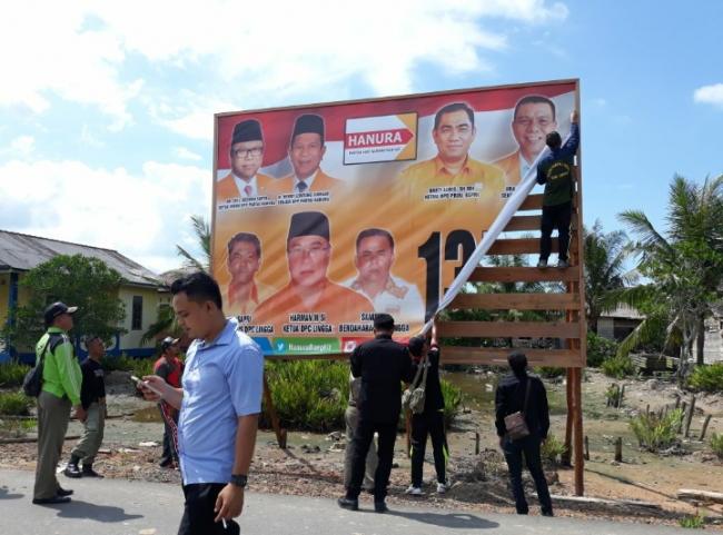 Atribut Pemilu Mulai Dipasang, Panwaslu Lingga Beraksi