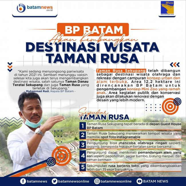 BP Batam akan Kembangkan Destinasi Wisata Taman Rusa