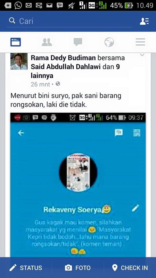 Status BBM "Rekaveny Soerya" soal Sani Bikin Heboh Jagat Maya