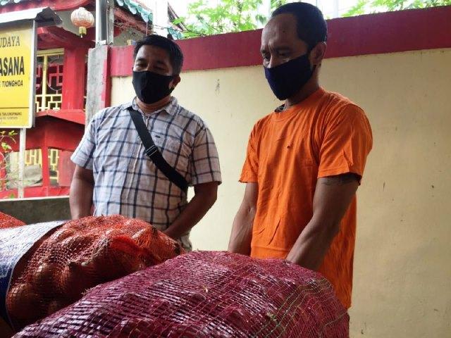 Pencuri di Pasar Tanjungpinang Rusak Gembok Sebelum Gondol Bawang