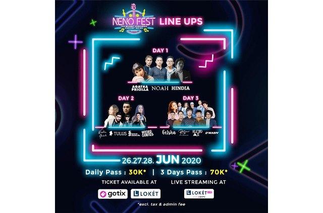 Neno Fest, Konser Streaming Terbesar Hadirkan 11 Artis Papan Atas Indonesia