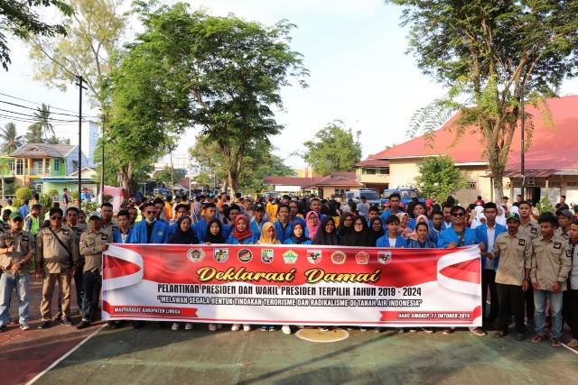 Masyarakat Lingga Deklarasi Tolak Aksi Anarkis Jelang Pelantikan Presiden