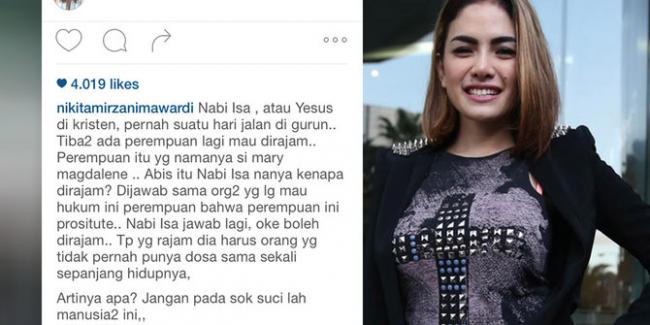 Ditangkap Bugil di Hotel, Nikita Kutip Kisah Pelacur Zaman Nabi Isa