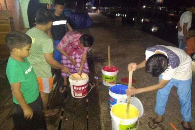 Kampung Pelangi Lingga Berbenah Sambut Lebaran