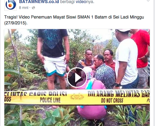 [VIDEO] Pembunuhan Siswi SMAN 1 Batam Dian Milenia