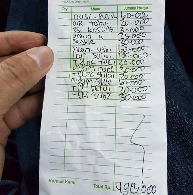 Digetok Makan Rp 498 Ribu, Begini Surat Pernyataan Andre Yogi yang Merasa Tertipu