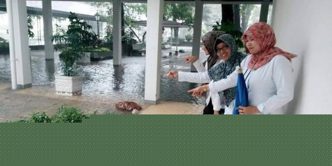 Banjir Kepung Istana Presiden di Medan Merdeka 