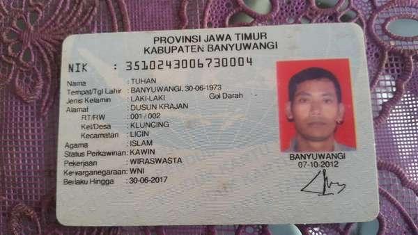 Fakta! Pria Banyuwangi Ini Bernama Tuhan
