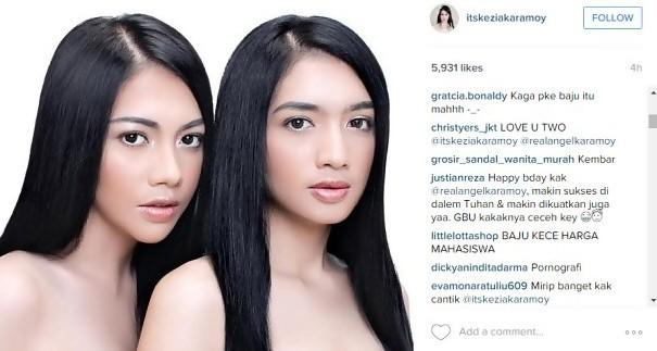 Angel Karamoy dan Adiknya Kompak Foto Tak Pakai Baju