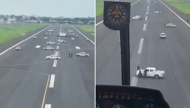 Takut Wabah Corona, Mobil Polisi Ekuador Blokir Pesawat di Runway!